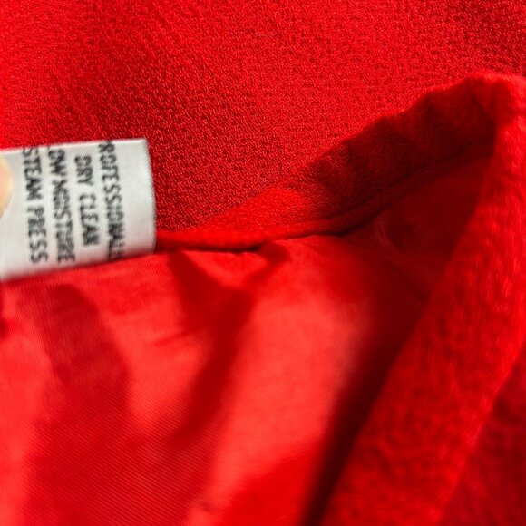Women's Red Pure Wool Pencil Skirt Size 6 Lined Knee Length Career Made In USA - Picture 4 of 9